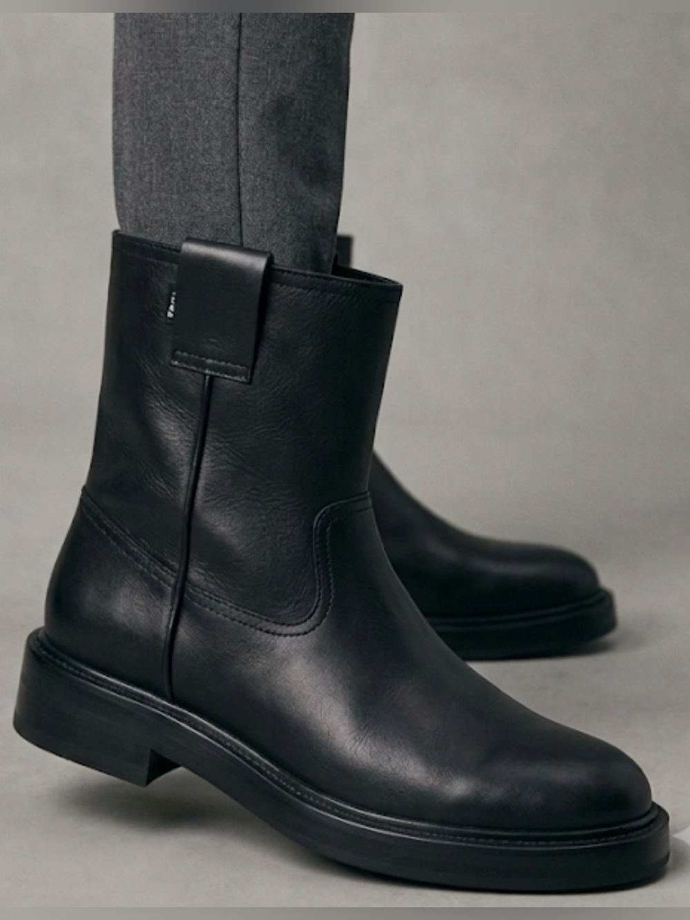Reformation Alexandra Leather Ankle Boot in Black
